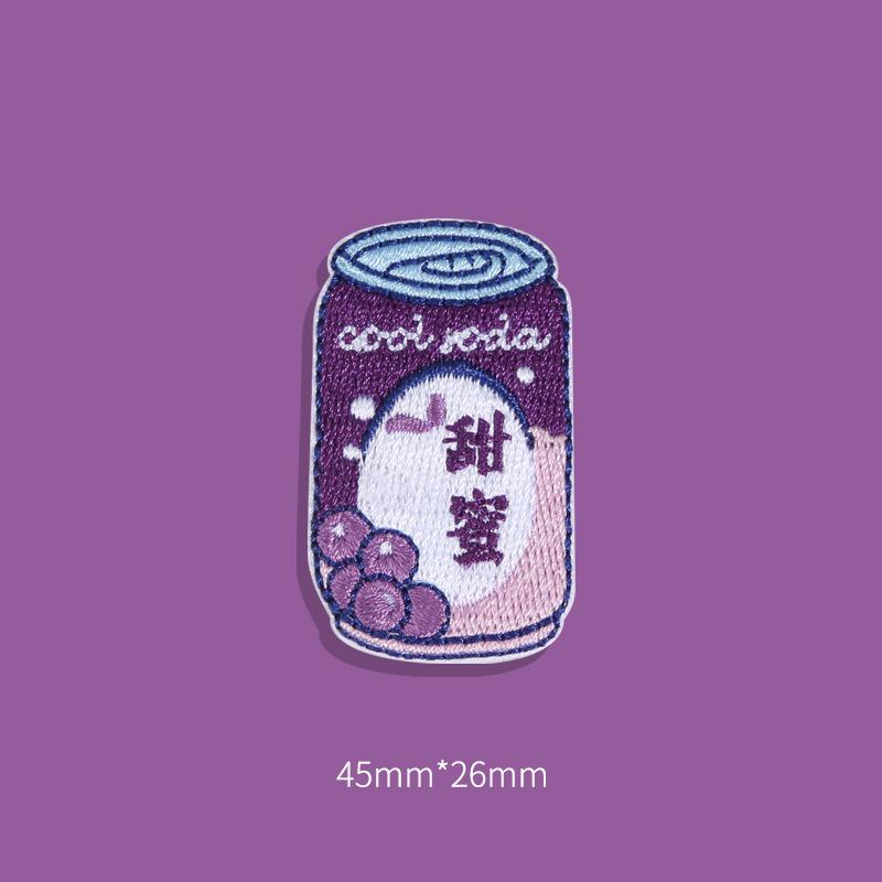 

Self-Adhesive Clothes Cloth Sticker T-Shirt Short Sleeve Seam-Free Fashion Pattern Patch Sticker Pants Hole-Free Repair Embroidery Sticker Grape soda