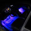 4Pcs 9LEDs Strip Light Wireless Remote/Voice Control Car RGB LED Neon Interior Lamp Decorative Lights