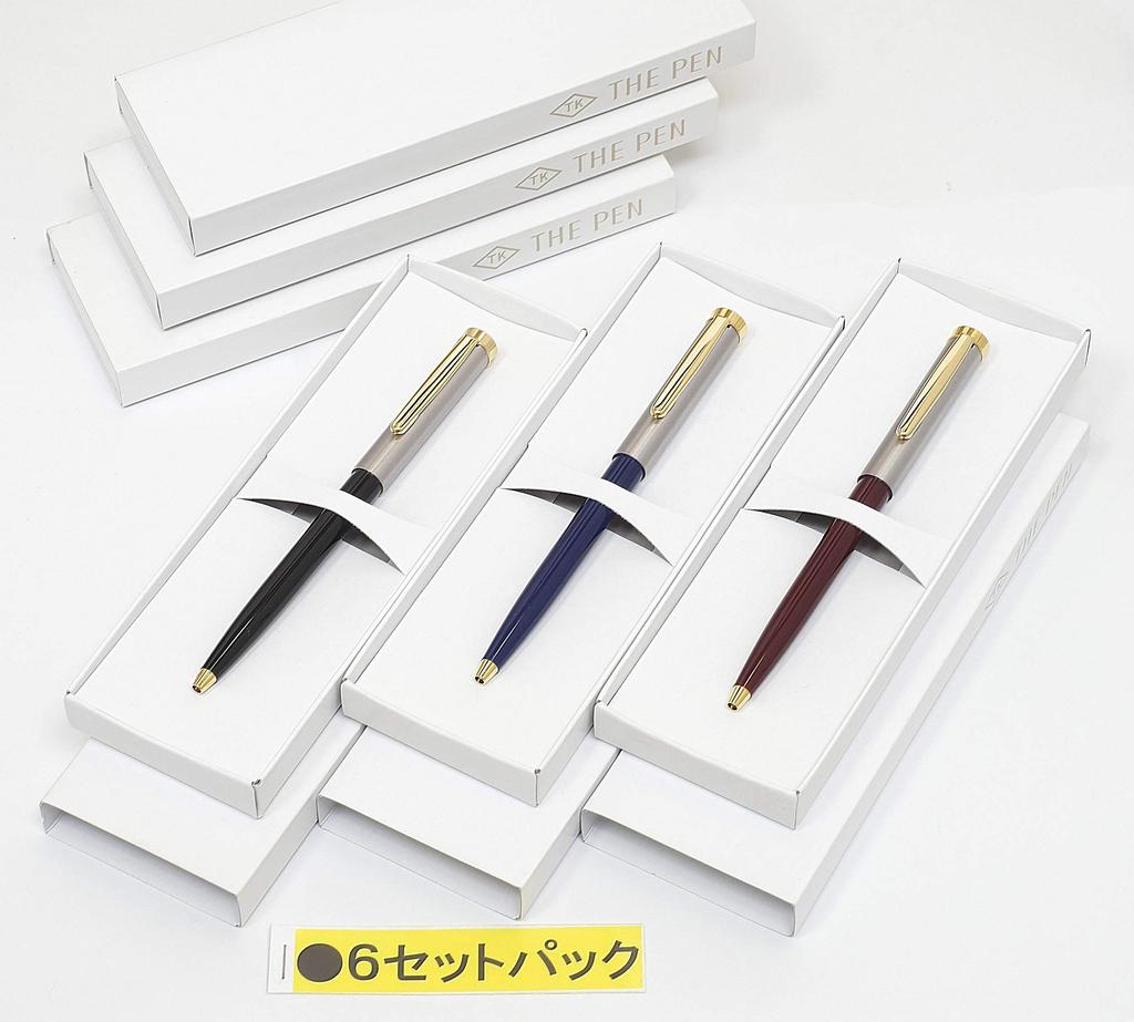Made in Japan Metallic Retro Ballpoint Mixed Pack of Pens, Colors, 6, T24-K2-PK65B-6
