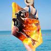 Football Player In Flames Beach Towel, Super Soft Microfiber, Gift for Her/Him, Birthday, for Pool, Beach, Travel, Home Decor Fan Gifts