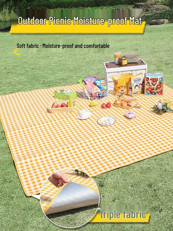 Thickened Portable Outdoor Picnic Mat and Moisture-Proof Cushion