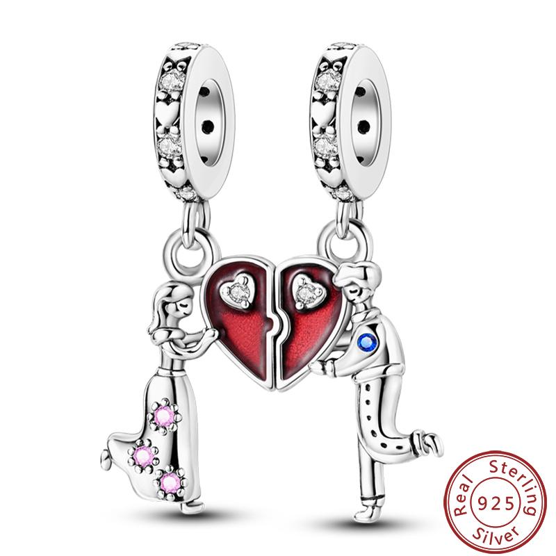 Copper Sincere Emotions Multiple Styles Heart-Shaped Romantic Charms Beads 3Mm Diy Fine Jewelry Making