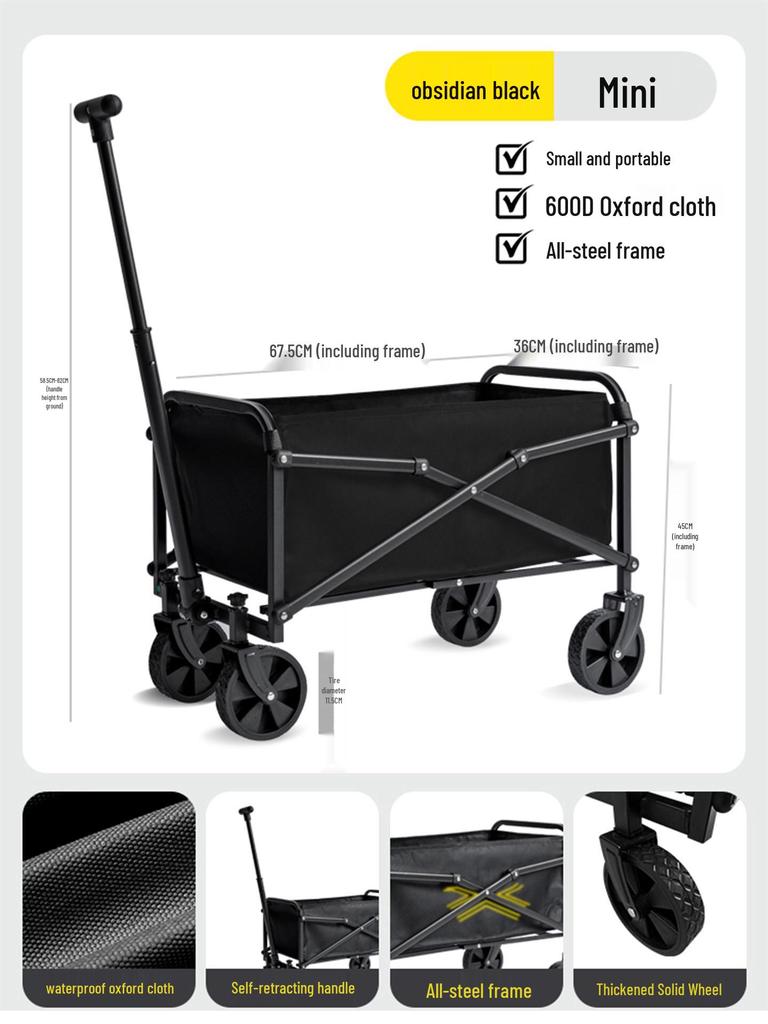 Manufacturer's Foldable Outdoor Camping Cart: Large Picnic Trailer and Children's Lying Cart