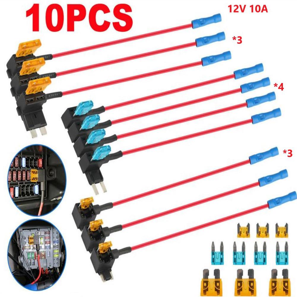 Add A Circuit Fuse Holder 5-30 A Black Red Useful Waterproof 10 Pcs With Blade With Connector Circuit Fuse Adapter