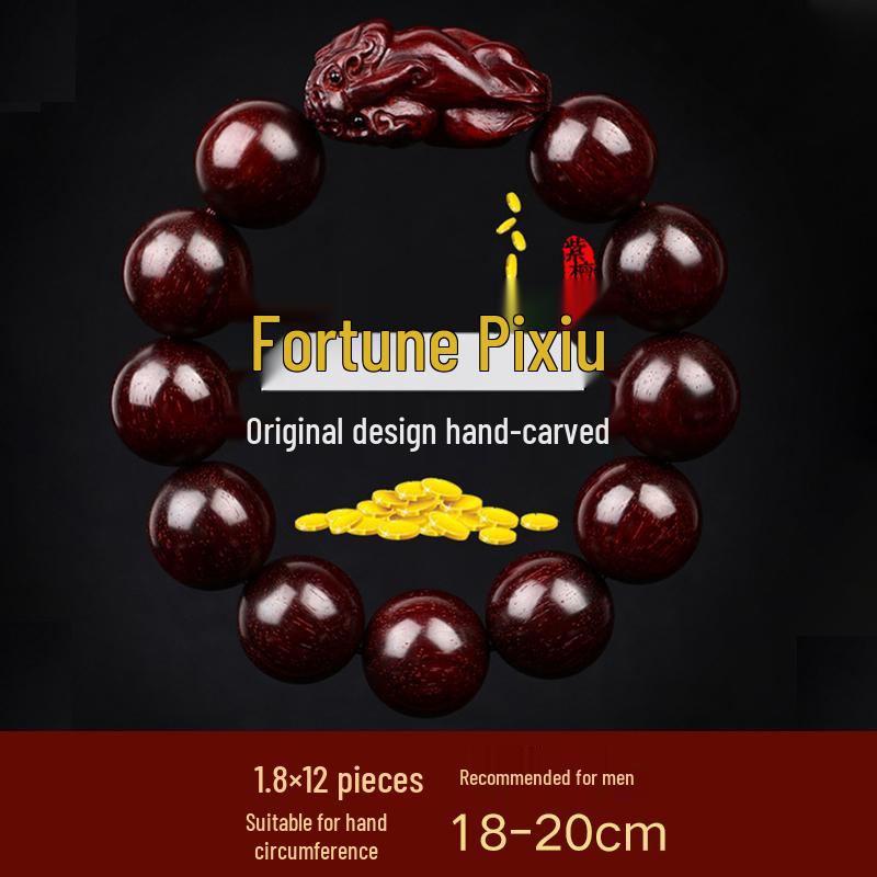 Sandalwood & Indian Rosewood Pixiu Prayer Bracelet for Men & Women