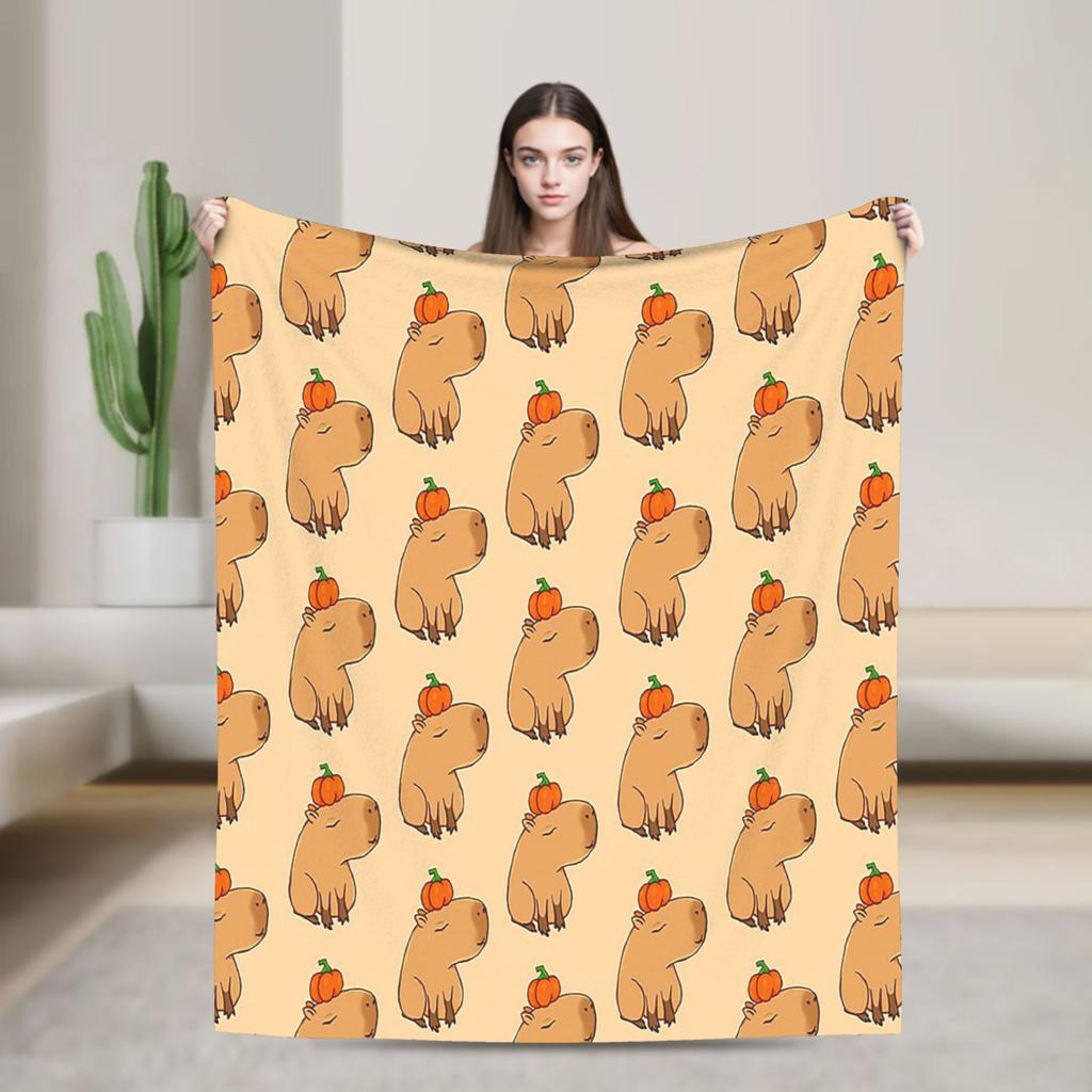 Cute Capybara Blankets Flannel Awesome Warm Throw Blanket for Coverlet Decoration