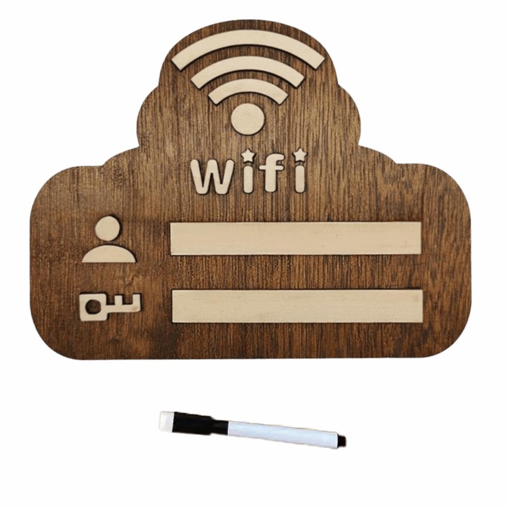 Holz-WLAN-Passwort-Schild Wiederbeschreibbar Wandmontiert Drahtloses Netzwerk-Indikator-Schild Handschriftlich Vielseitig einsetzbar