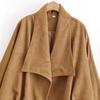 2026 Spring New European and American Cross-border Women's Clothing Suede Texture Effect Wrap Jacket W09 12047