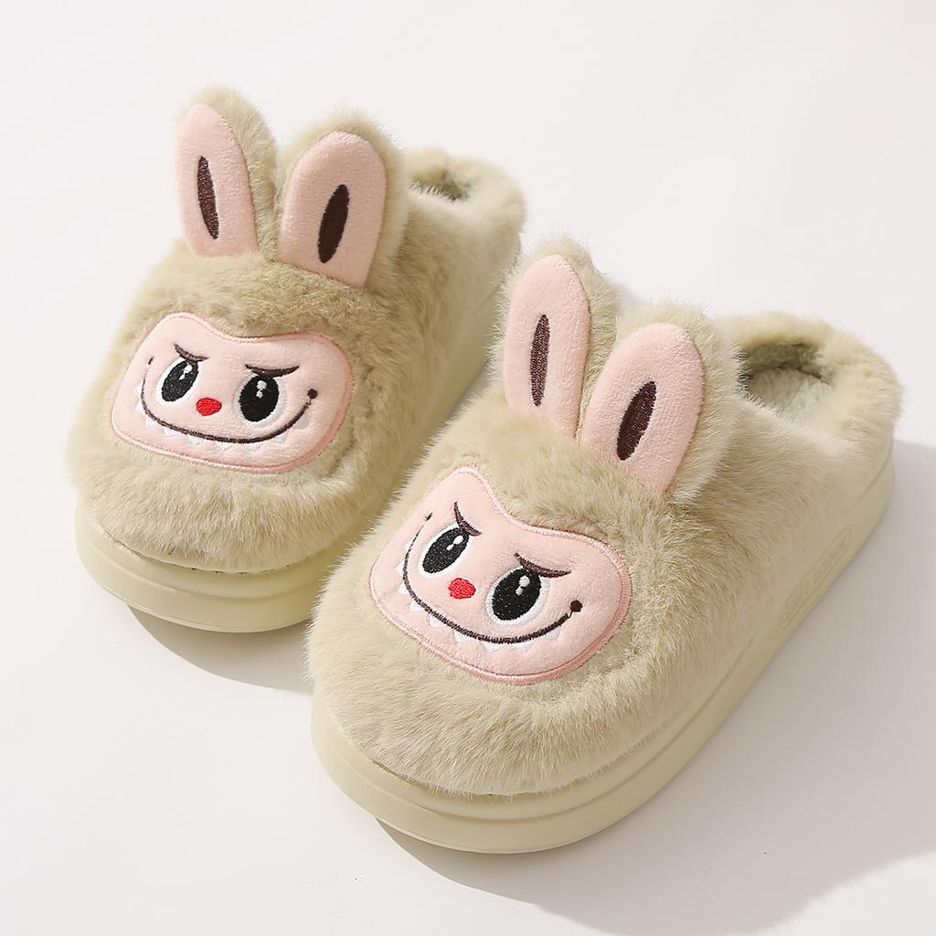 Winter Warm Lovely Frog Cotton Slippers Student Anti Slip Animals Home Platform Plush Slipper Women Funny Outdoor Shoes