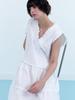 CLO'ET V-Neck Frill Sleeveless Dress - White