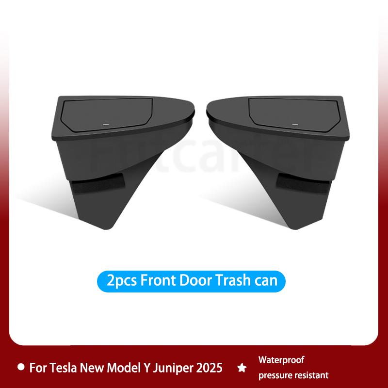 

For Tesla Model Y Juniper 2025 Car Door Storage Box Multi Functional Front Door Storage Trash Can Car Interior Accessories