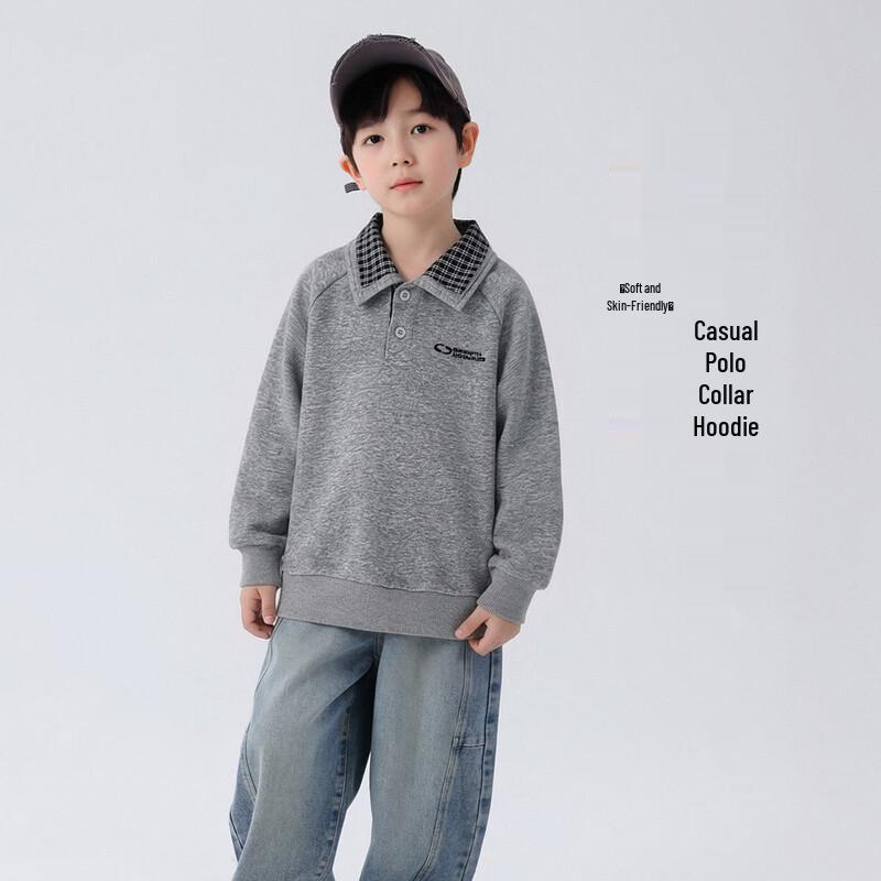 YOYO Fairytale Boys' Cotton Blend Long-Sleeve POLO Sweatshirt
