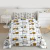 Feelyou Cartoon Car Kids Comforter Set Construction Bedding Set for Boys Toddler Decor Equipment Trucks Comforter Cartoon Car Excavator Trac