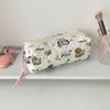 Stoff Koreanischer Stil Federmäppchen Capybara Hund Blumenmuster Federtasche Schüler