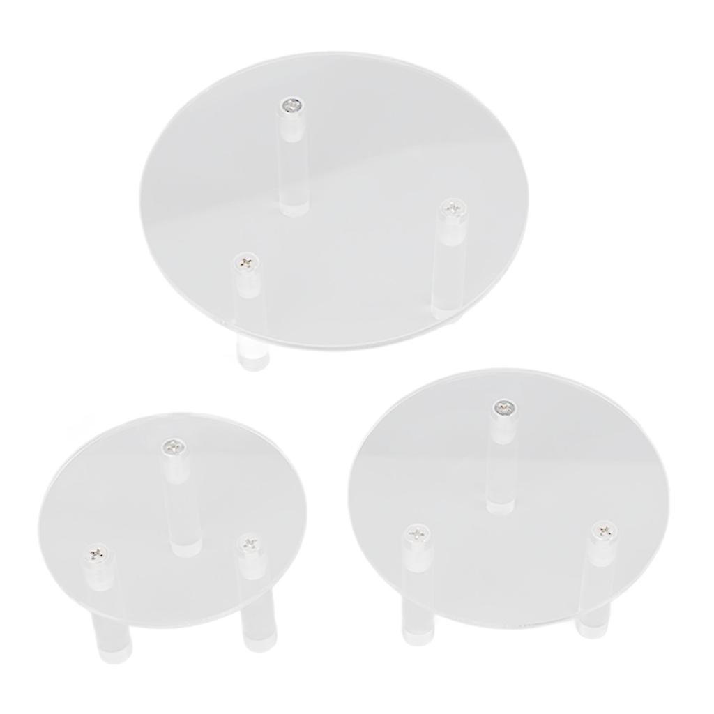 3 PCS Round Acrylic Display Stand Set Easy To Install Round Acrylic Jewelry Display for Rings Earrings Mini Figurines