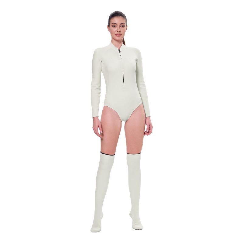 

Женский слитный купальник для дайвинга, быстросохнущий, с защитой от солнца, антикоралловый костюм для защиты от медуз, костюм для сноркелинга на открытом воздухе, купальник L белый