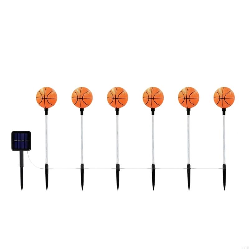 Plastic Pathway Light Solar Deck Lamp Football/Basketball/Baseball with Intelligent Light for Lawn M4YD