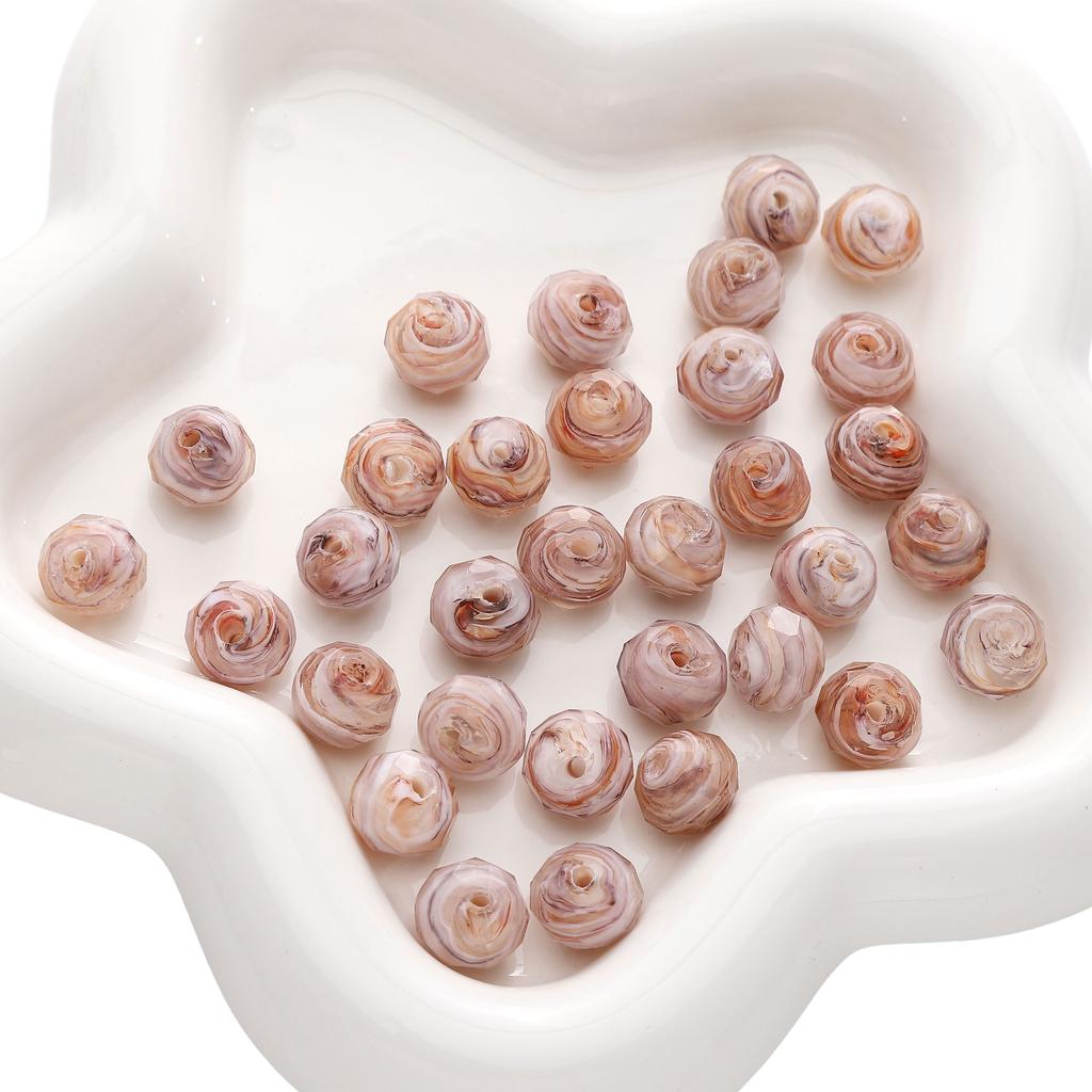 12x10mm Glass Cut Flat Round Beads Interval Scattered Beads For DIY Bracelets Necklaces Jewelry Making