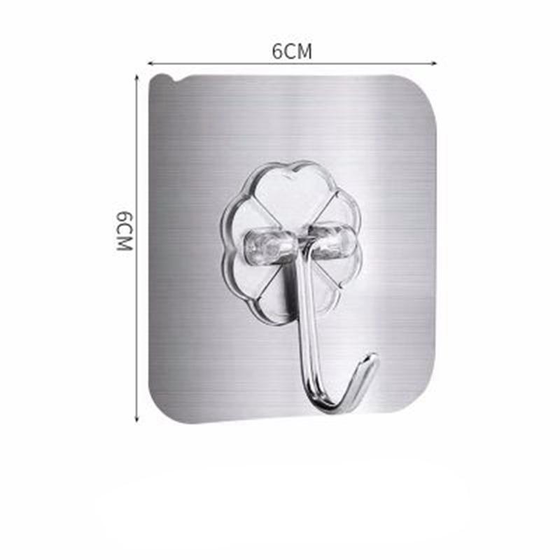 10Pcs Door Hook Adhesive Wall Hooks Transparent Anti-skid Traceless Heavy Duty Stick On Hook Bathroom Kitchen Wall Stickers