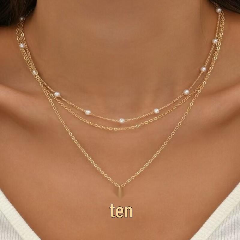 Minimalist Multi-Layer Gold Bead Choker Necklace