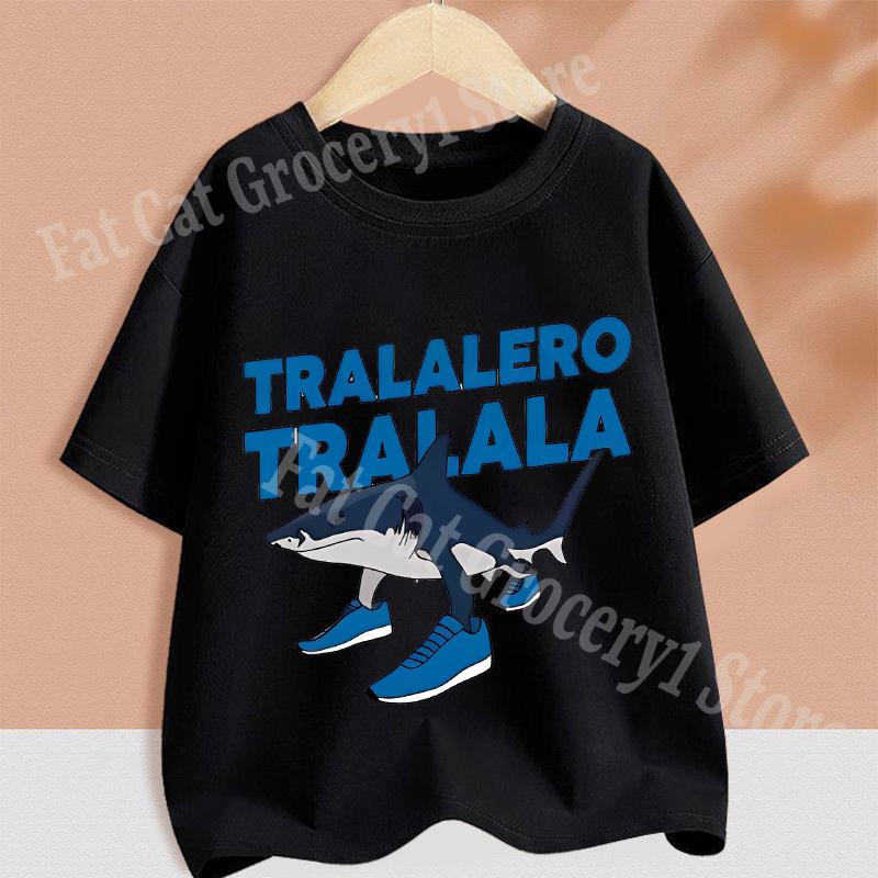Kids T-shirt Summer Short Sleeve Tungtung Sahur Brainrot Cartoon Children Tees Tops Boys Girls Clothes
