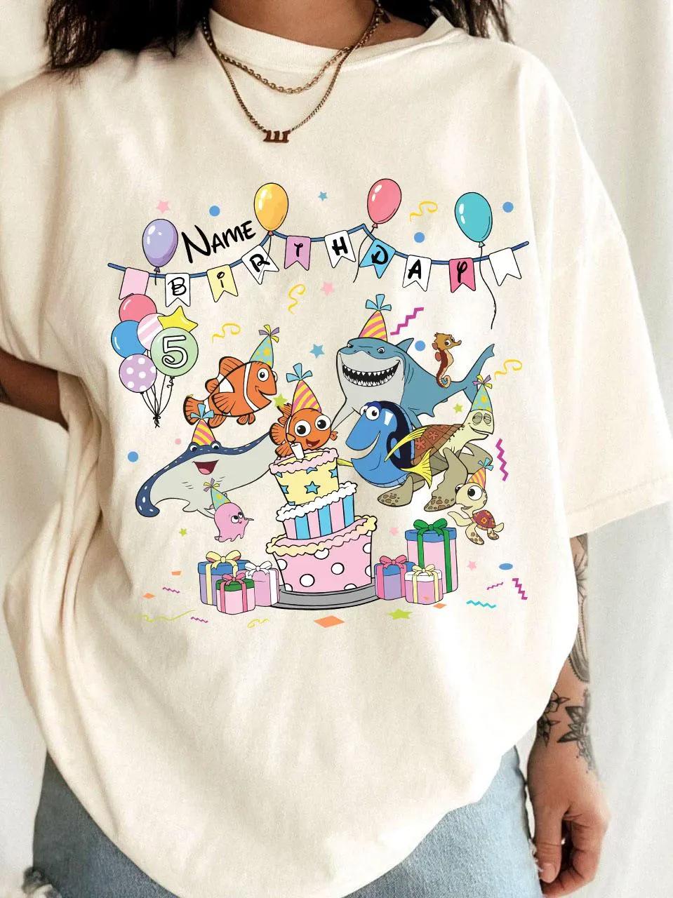 Retro 2Sided Pixar Funny Finding Nemo Shirt Cute Seagulls Mom TShirt Nemo Birthday Tshirt Comfortable and Soft Cotton S