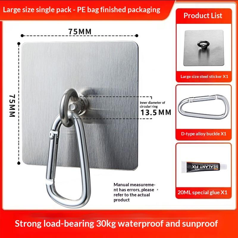 Heavy Duty No Drill Adhesive Stainless Steel Hooks Ceiling Hangers for Lanterns Hanging Plants Bathroom Storage