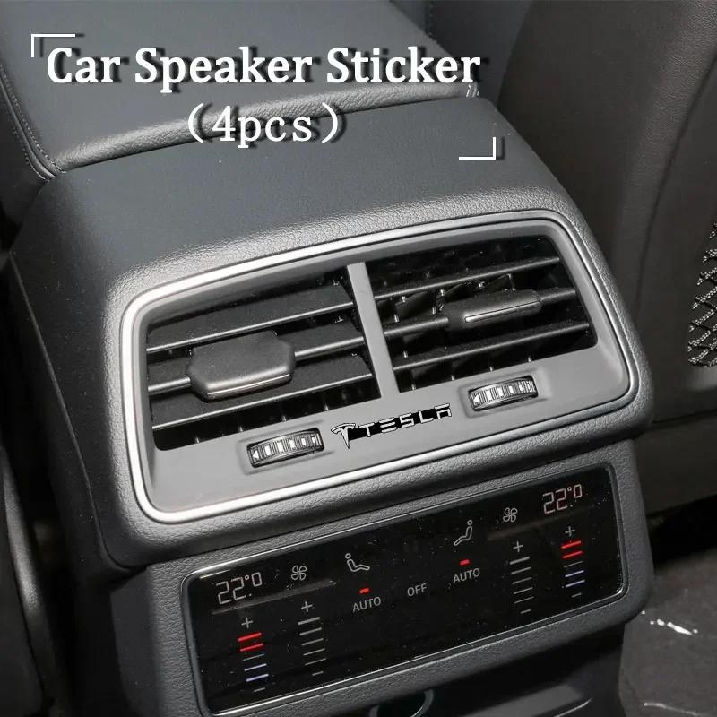 CYM5  3D Aluminum Badge Emblem Stereo Sticker Car Audio Decorate for Tesla Model 3 2021 S X Y Style Roadster Invader Coil Mod WYE K80