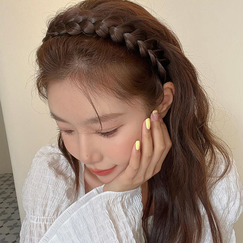 Заколка-ободок Belin с плетением, плетеный ободок из рисовой соломы, ободок black