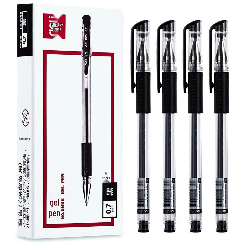 Deli 0.7mm Black Gel Pens