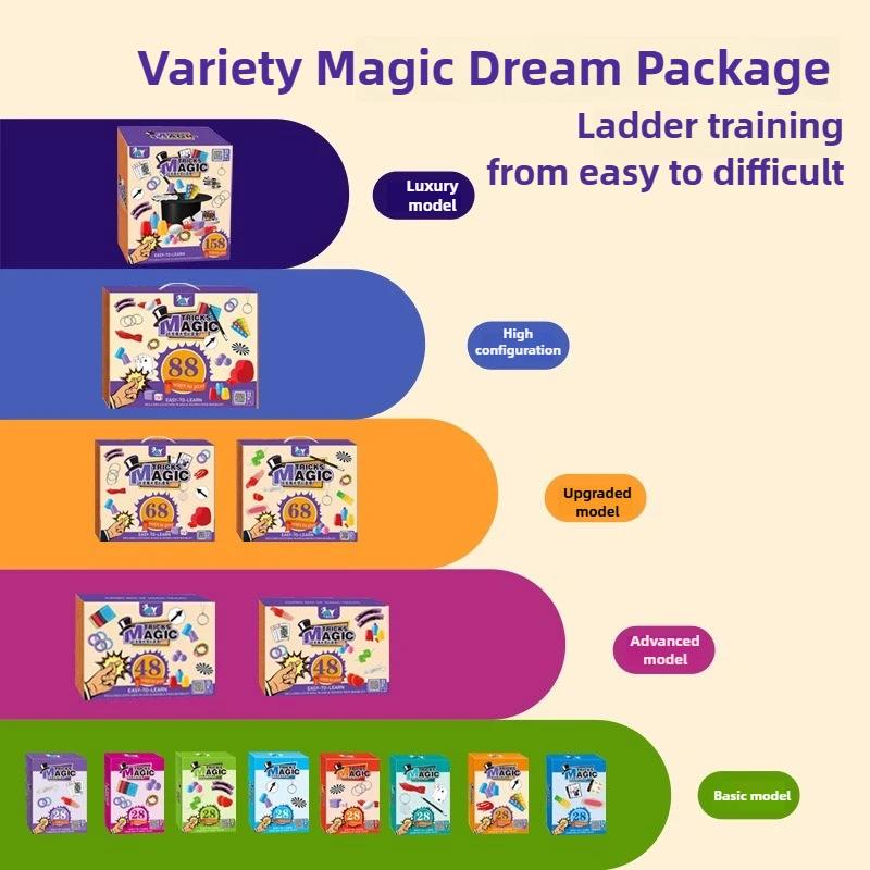 Kinder Zaubervorführung Requisiten Set Anfänger Zaubertricks Set Kinder Pädagogisch Interaktives Spielzeug Close-up Magie Spielkarten
