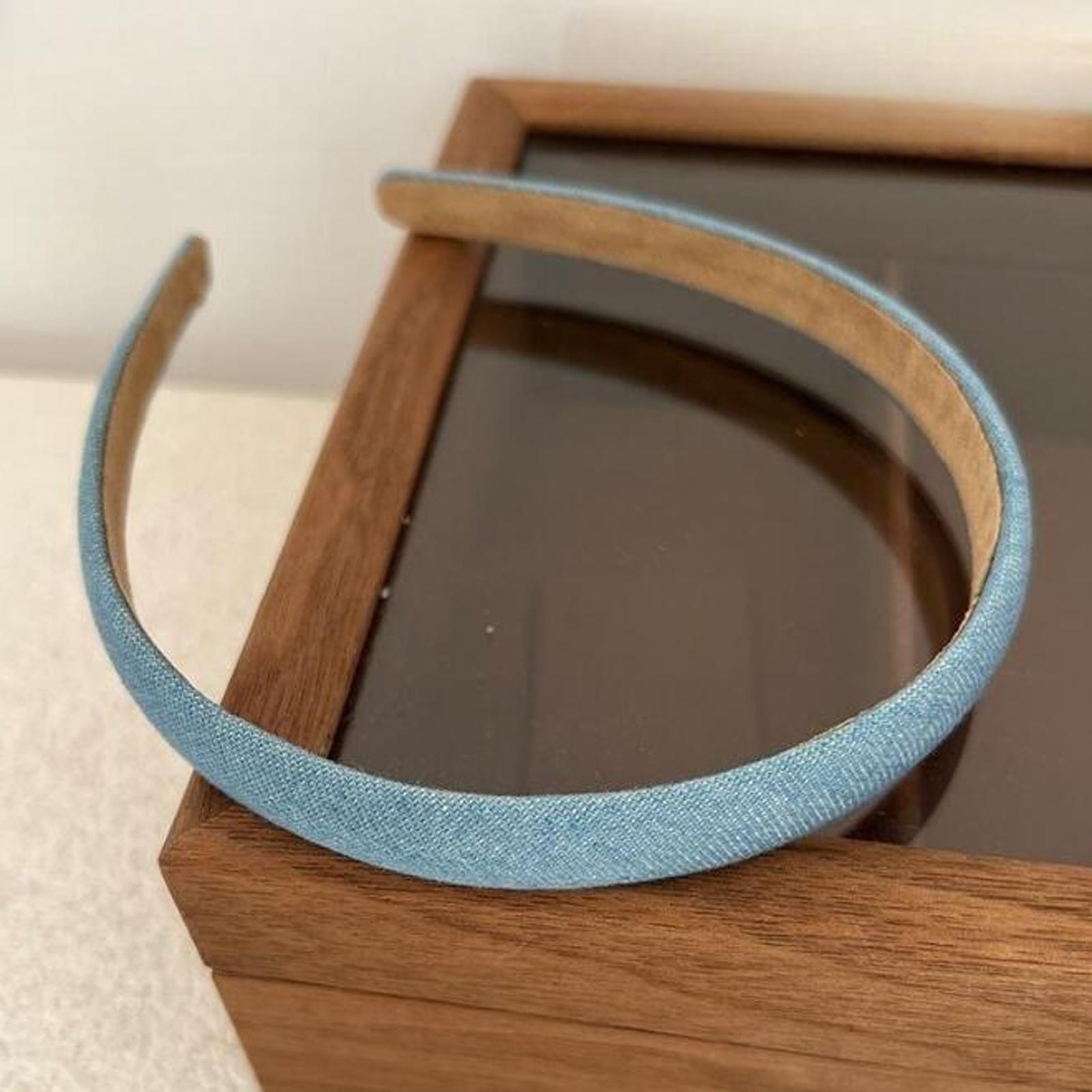 

PROLY Новая Мода Повязка На Голову Для Женщин Однотонная Джинсовая Ткань Головной Убор Повседневный Тюрбан Осень 3/2/1 СМ Широкая Боковая Аксессуары для Волос