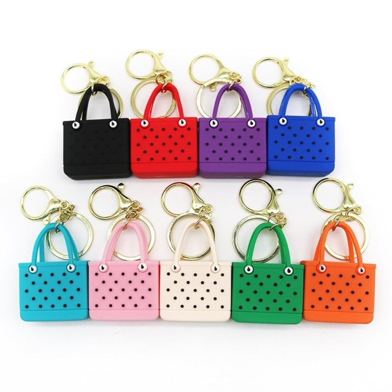 Schöne Tasche mit Loch Schlüsselanhänger Einfacher Autoschlüsselanhänger Mode Strandkorb Hängende Ornamente Schlüsselanhänger Schlüsselanhänger Zubehör