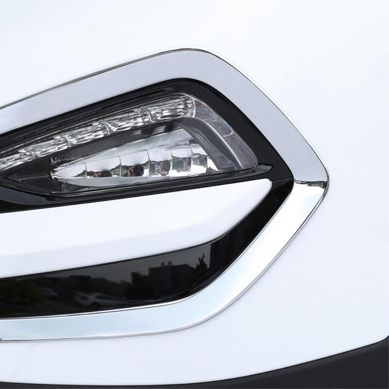 ABS Chrome Front Fog Light Cover Trim For Hyundai Tucson 2015-2018 Fog Lamp Bezel Frame Exterior Styling Accessory