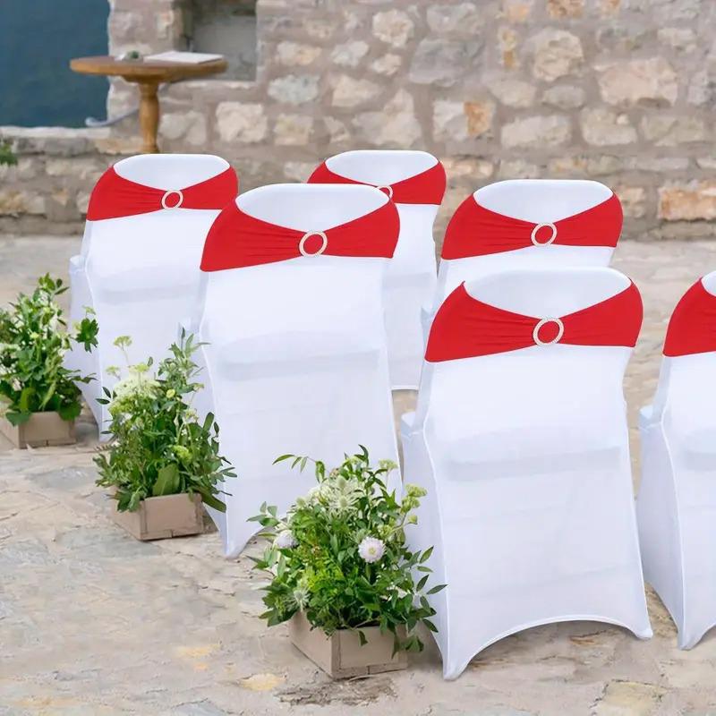10PC Chair Back Straps Reusable Party Decorations Restaurants Solid Banquets Universal Weddings