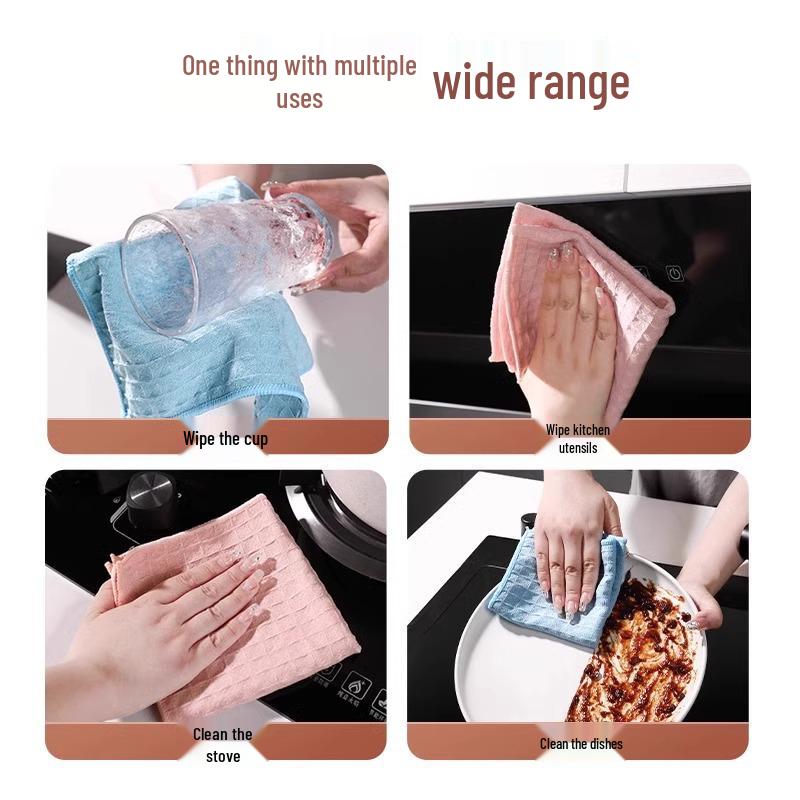 Thickened Waffle Weave Dishcloth: Lint-Free, Absorbent, and Non-Stick for Kitchen Cleaning