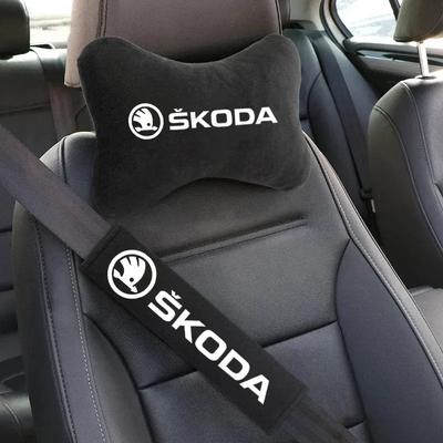 Oreiller de Nuque pour Appui-tête de Voiture Coussinet d'Épaule pour Ceinture de Sécurité Pour Skoda Octavia Fabia Rapid Kodiaq Kamiq Scala Superb VisionS Yeti Karoq Enyaq