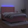 Maison Exclusive - Sommier à lattes de lit matelas et LED Rose 140x190 cm Velours