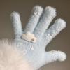 Women's Winter 2025 Retro Plaid Kitty Gloves: Warm Five-Finger Cycling Cold Protection