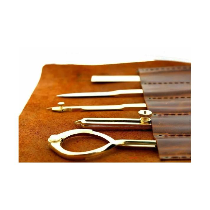 Set of 5 Brass Drafting Tools Marine Navigational Proportional Divider Compass