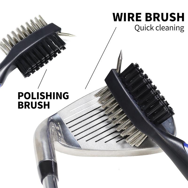 ABS Golf Club Heads Double Sided Brush Cleaning Brush Portable Golf Cleaning Products