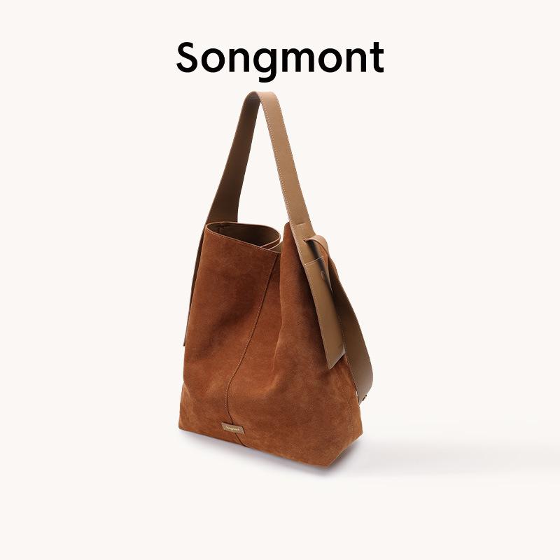 

Songmont Suede Tote Bucket Bag - Casual Shoulder & Crossbody Handbag