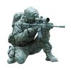 Rifle Soldier Figurine Realistic Green Soldier Statue Sculpture Metal Model Toy Home