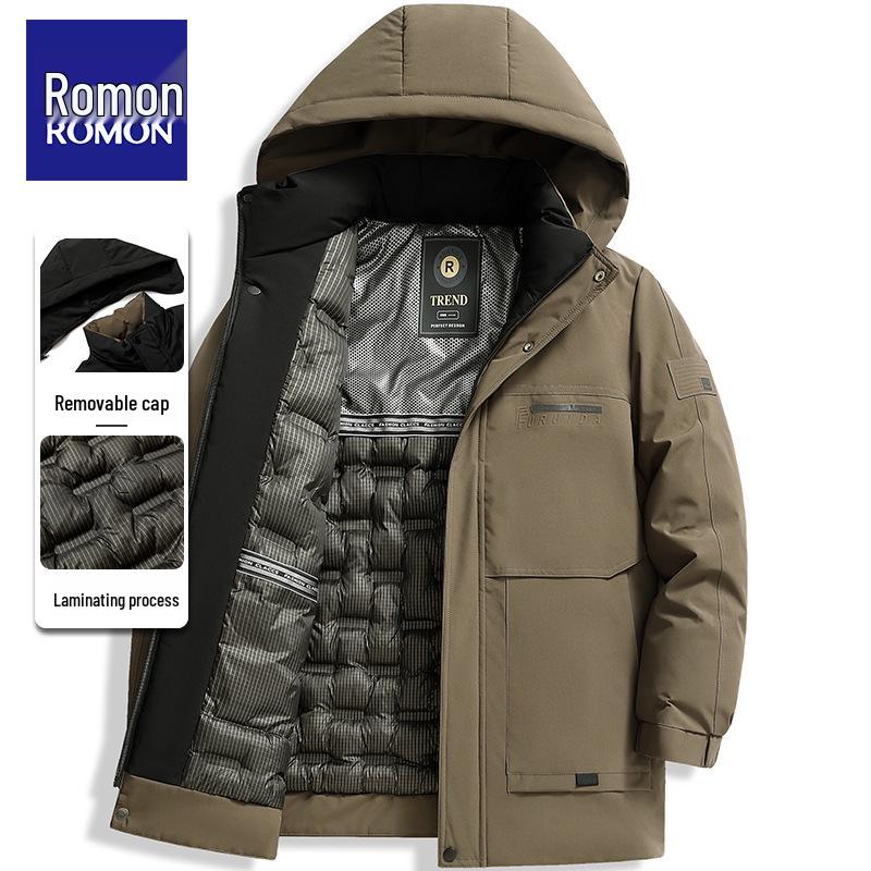 Luomeng Herren Winterjacke aus dicker Baumwolle - Kälteschutz mit Graphen für Männer mittleren und höheren Alters