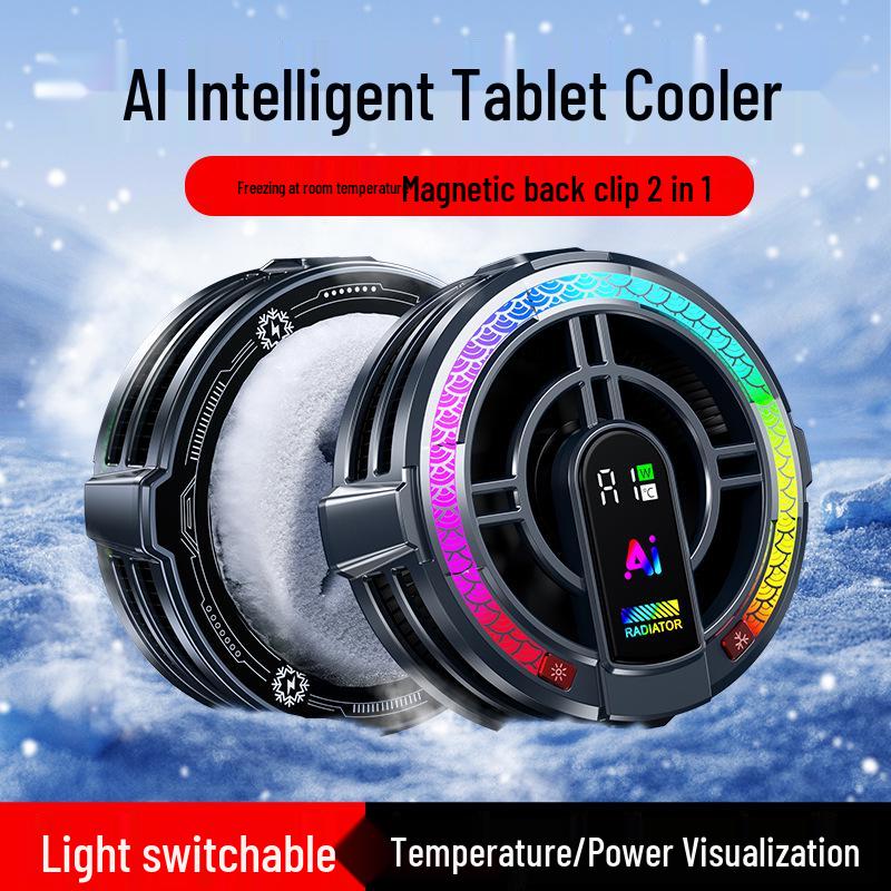 TH06 Magnetický klipový chladič na tablet: AI Řízení teploty, Funkce Freeze, 4 úrovně chlazení pro hraní a streamování