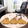 1pc Capybara PartyChair Carpet for Office, Indoor Non-Slip Washable Polyester Fiber Carpet, Mat For Office, Machine Washable
