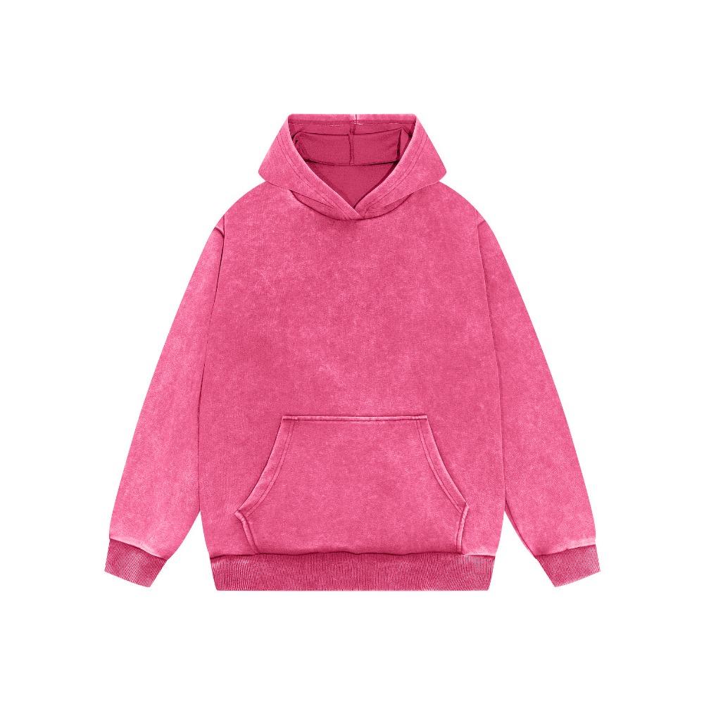 Snow Wash Cotton Hoodies Female Oversized Solid Color Pullovers Hip Hop Loose Pullovers Multicolor Comfortable Couple Top Women