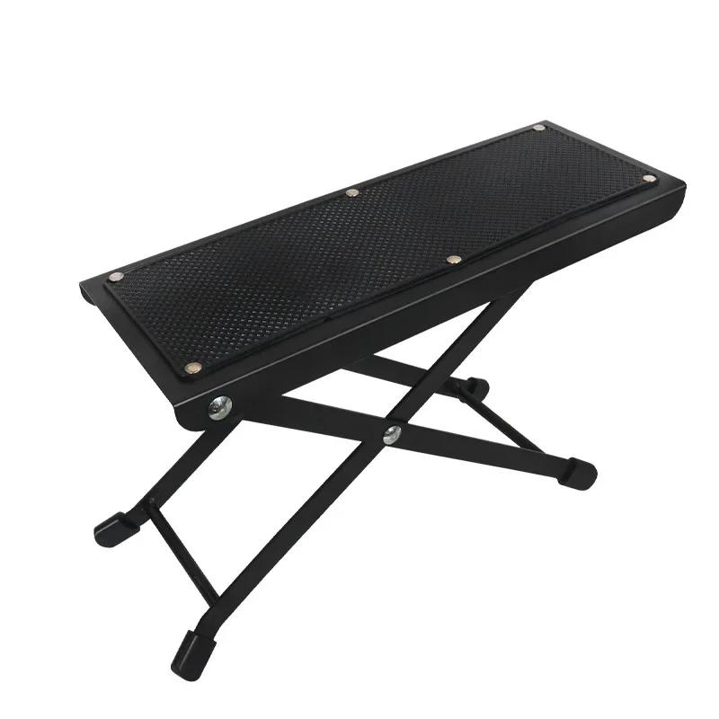 Metal Folding Guitar Footstool Foot Rest Stool Anti-Slip Stand Height Adjustable Guitar Footrest Stand Support Footboard чёрный