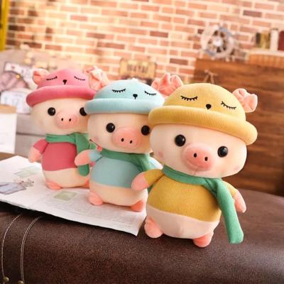 25cm Lovely Colorful Pig with Clothes Stuffed Cute Animal Pig Plush Toys for Children