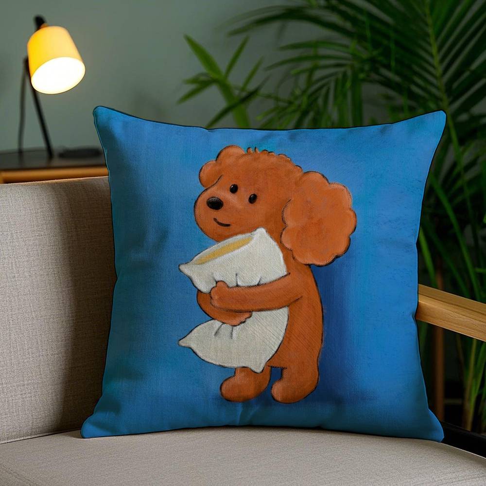 E-EteecyS Print Pillow Case Anti-dustmite Invisible Zipper Sofa Bed